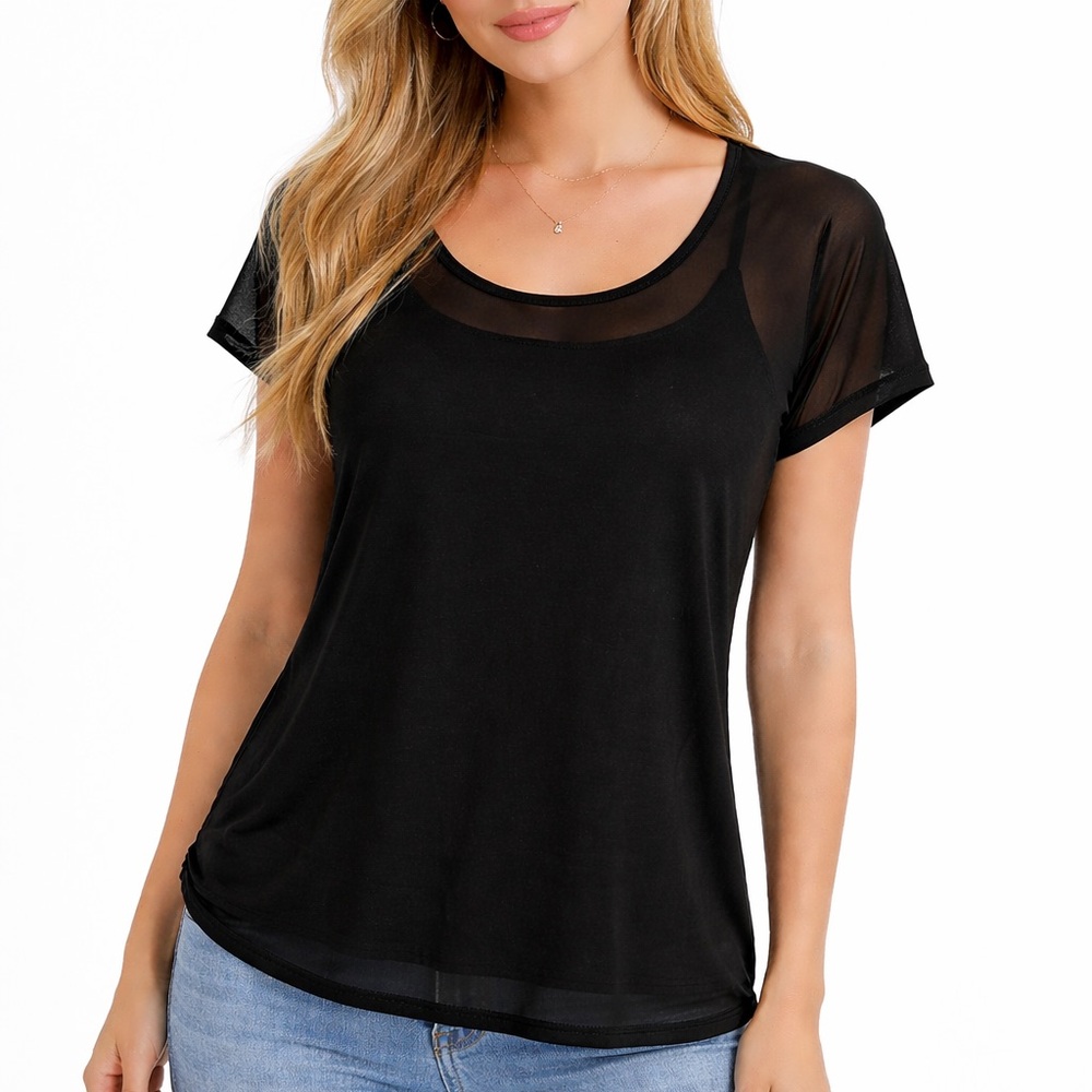 Black Sheer Women's Top